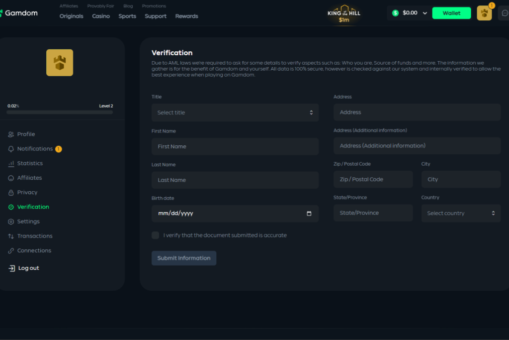 Gamdom security overview